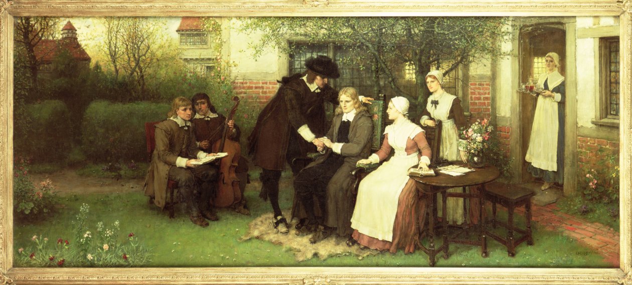 Andrew Marvell (1621-78) visita il suo amico John Milton (1608-74) da George Henry Boughton