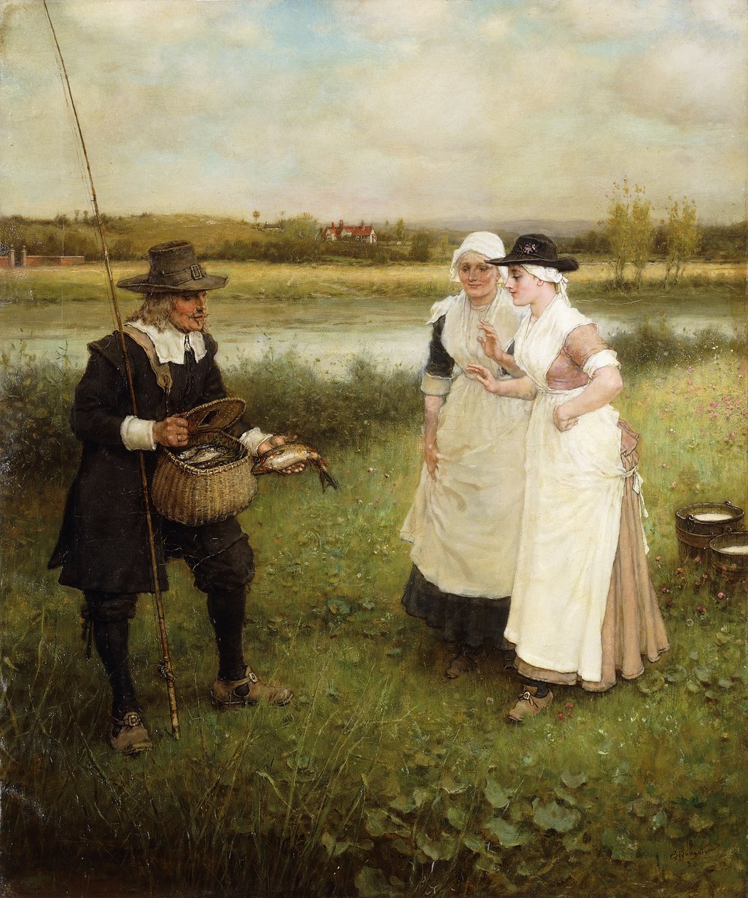 Isaac Walton e le Lattivendole da George Henry Boughton