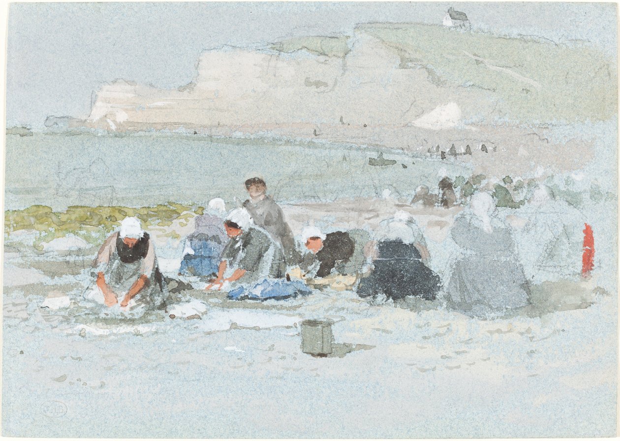 Lavandaie sulla spiaggia di Etretat da George Henry Boughton
