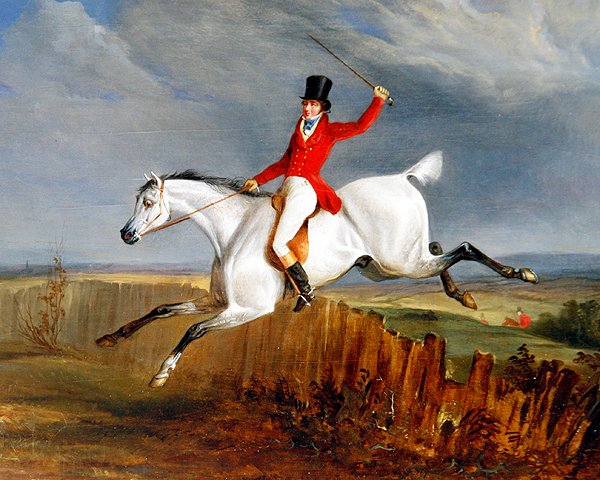 Gentiluomo sul suo cavallo grigio da George Henry Laporte