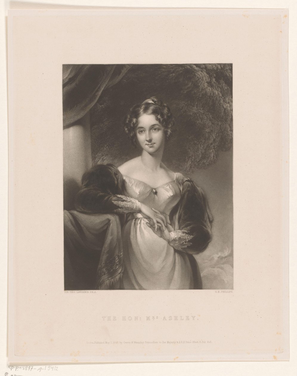 Ritratto di Maria Anne Ashley da George Henry Phillips