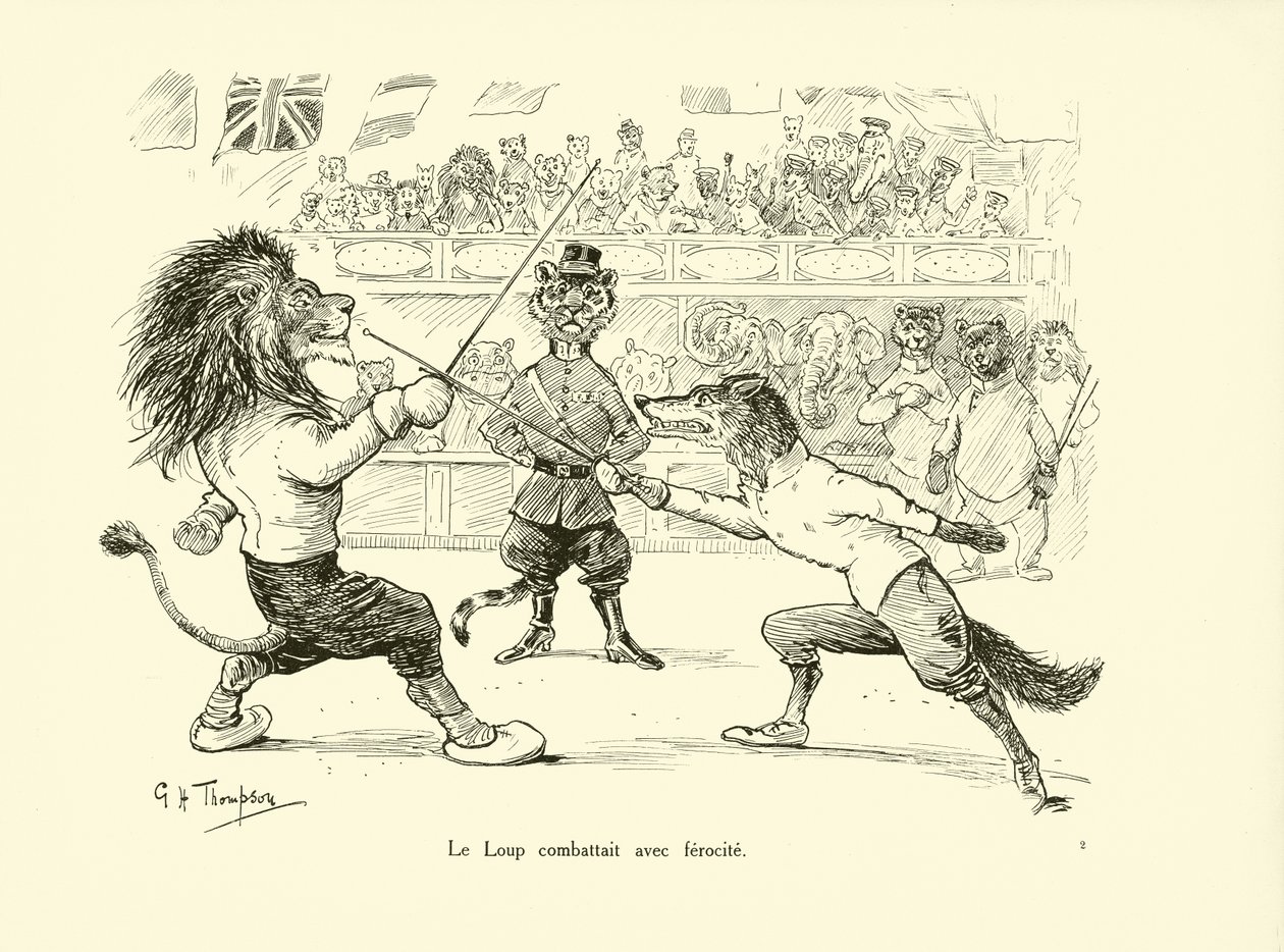 Le Loup combattait avec ferocite (litografia) da George Henry Thompson