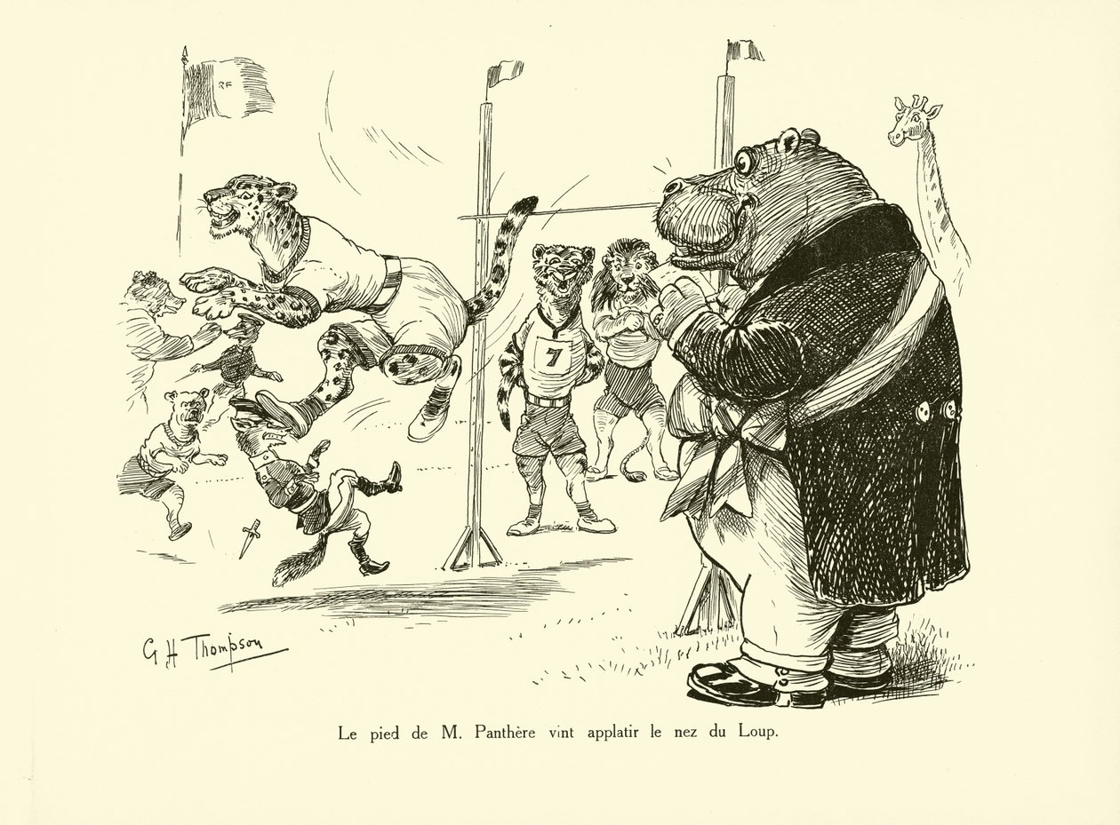 Il piede del signor Pantera ha appiattito il naso del Lupo (litografia) da George Henry Thompson