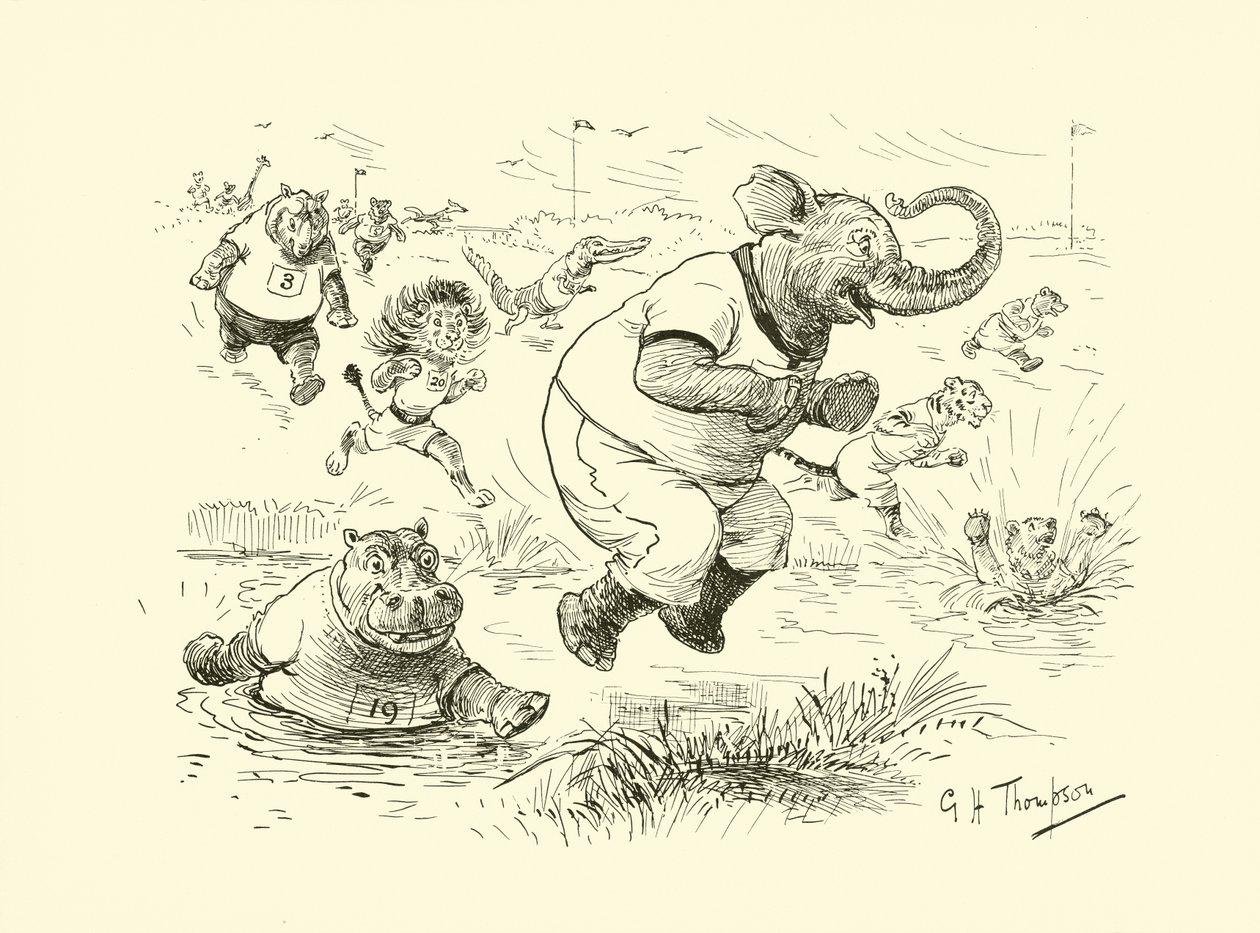 Animali ai Giochi Olimpici (litografia) da George Henry Thompson