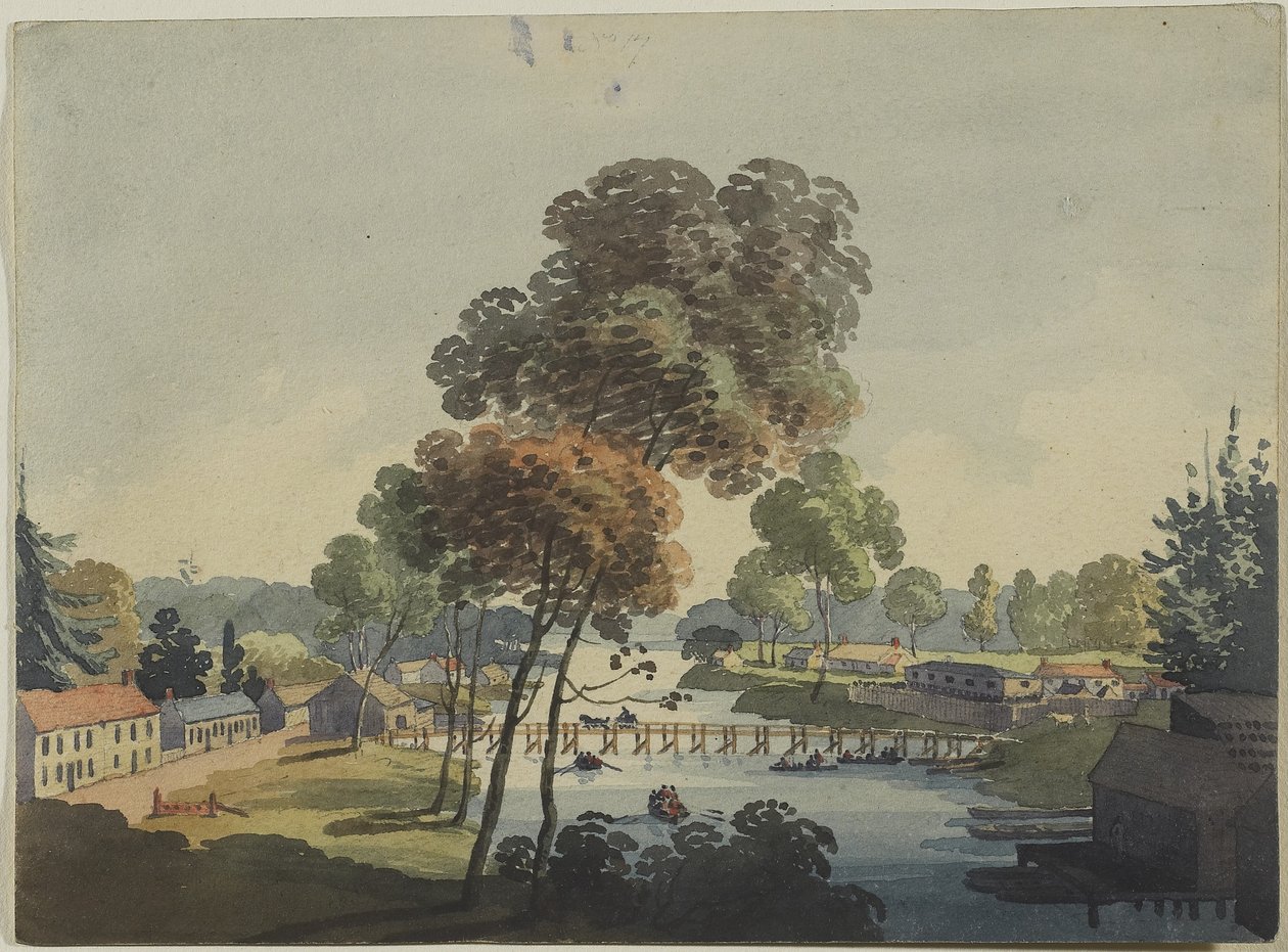 Villaggio di Chippawa vicino alle Cascate del Niagara, c.1801 da George Heriot