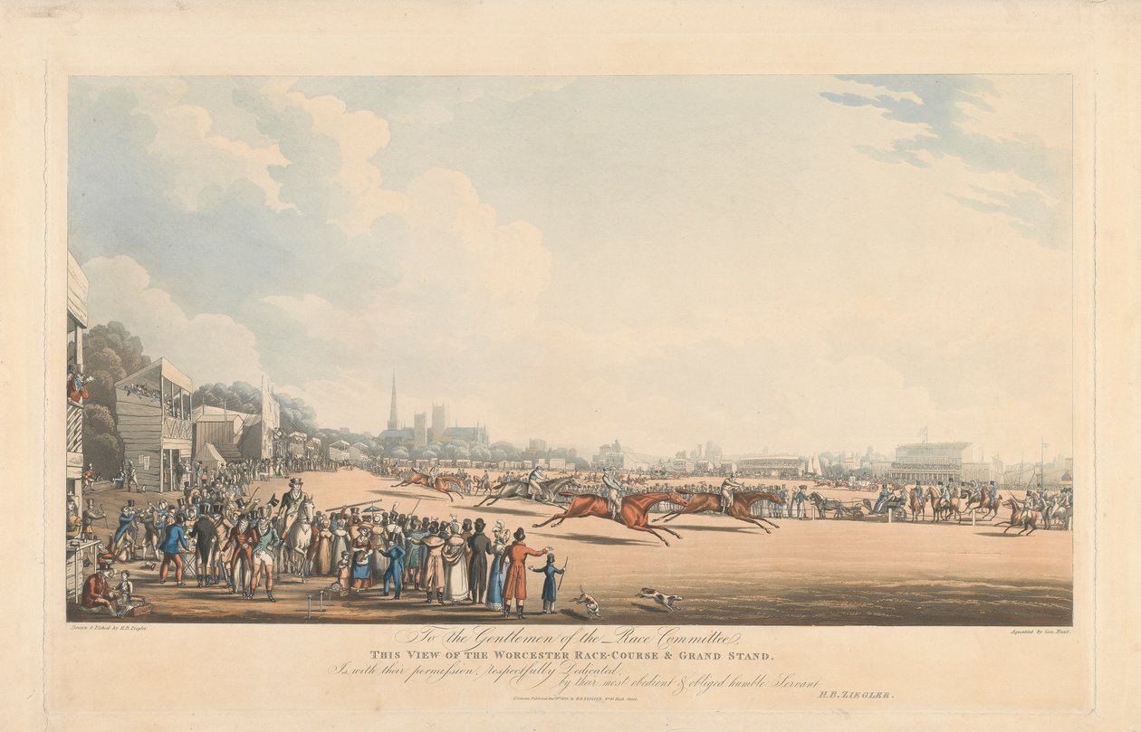 Vista del Campo di Corsa di Worcester e Tribuna Principale da George Hunt