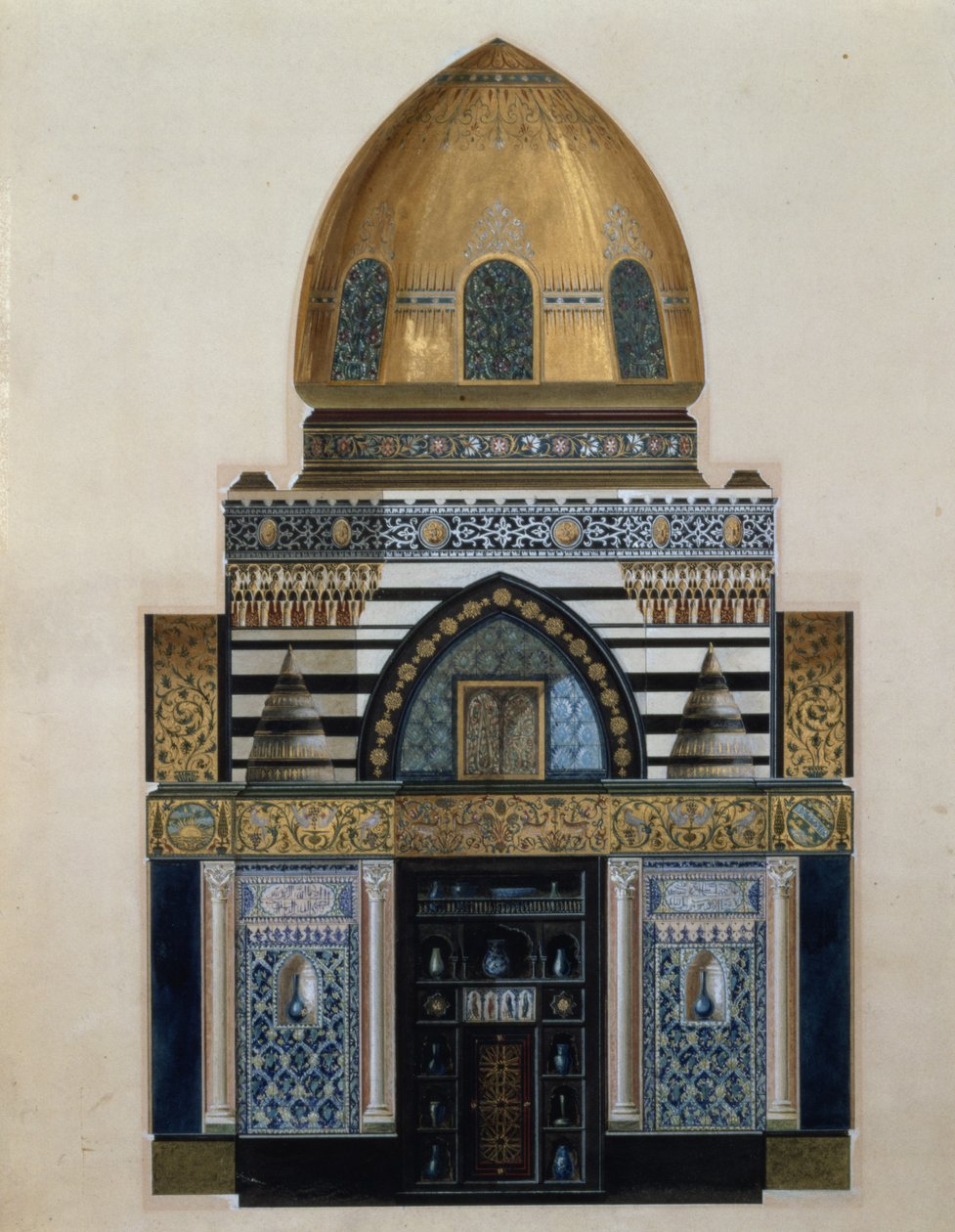 Progetto per la Sala Araba a Leighton House, Londra, 1880 da George II Aitchison