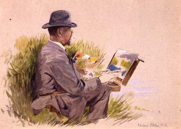 Adrian Stokes, R.A. al lavoro da George Jackson Flemwell