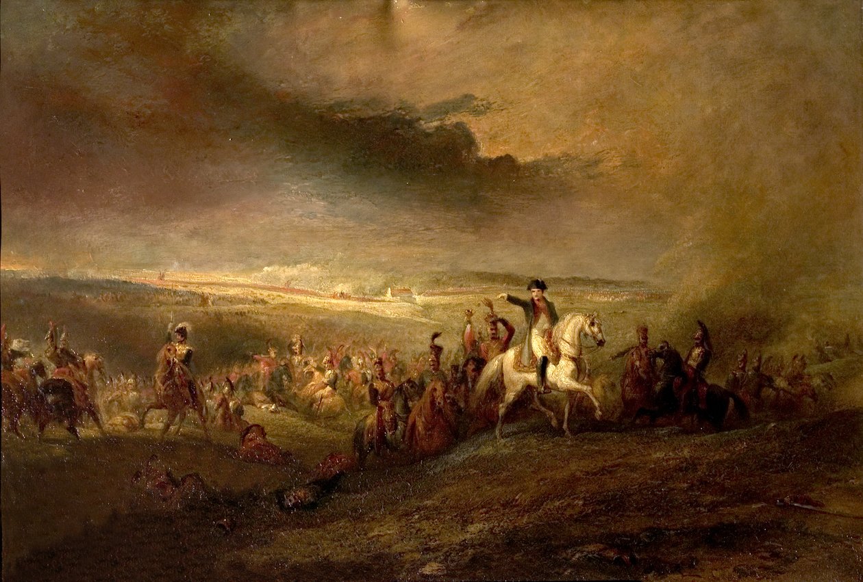 Napoleone lascia il campo di Waterloo il 18 giugno 1815, c.1816 da George Jones
