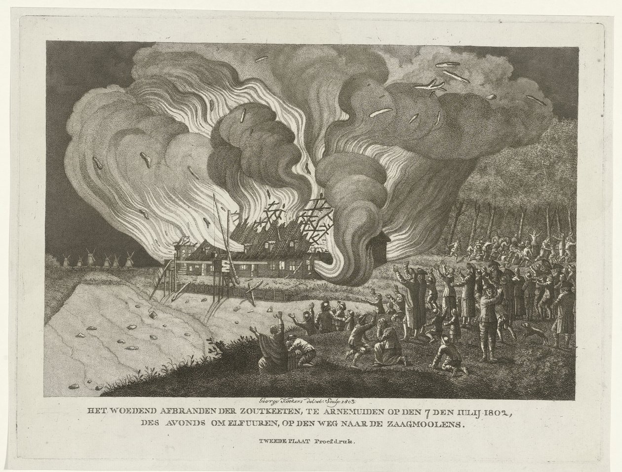 Incendio nella salina di Arnemuiden, 7 luglio 1802 da George Kockers