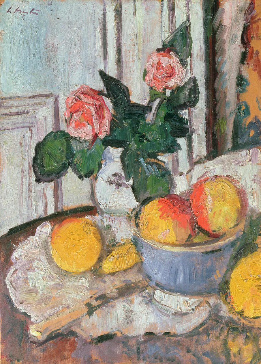 Rose e frutta da George Leslie Hunter