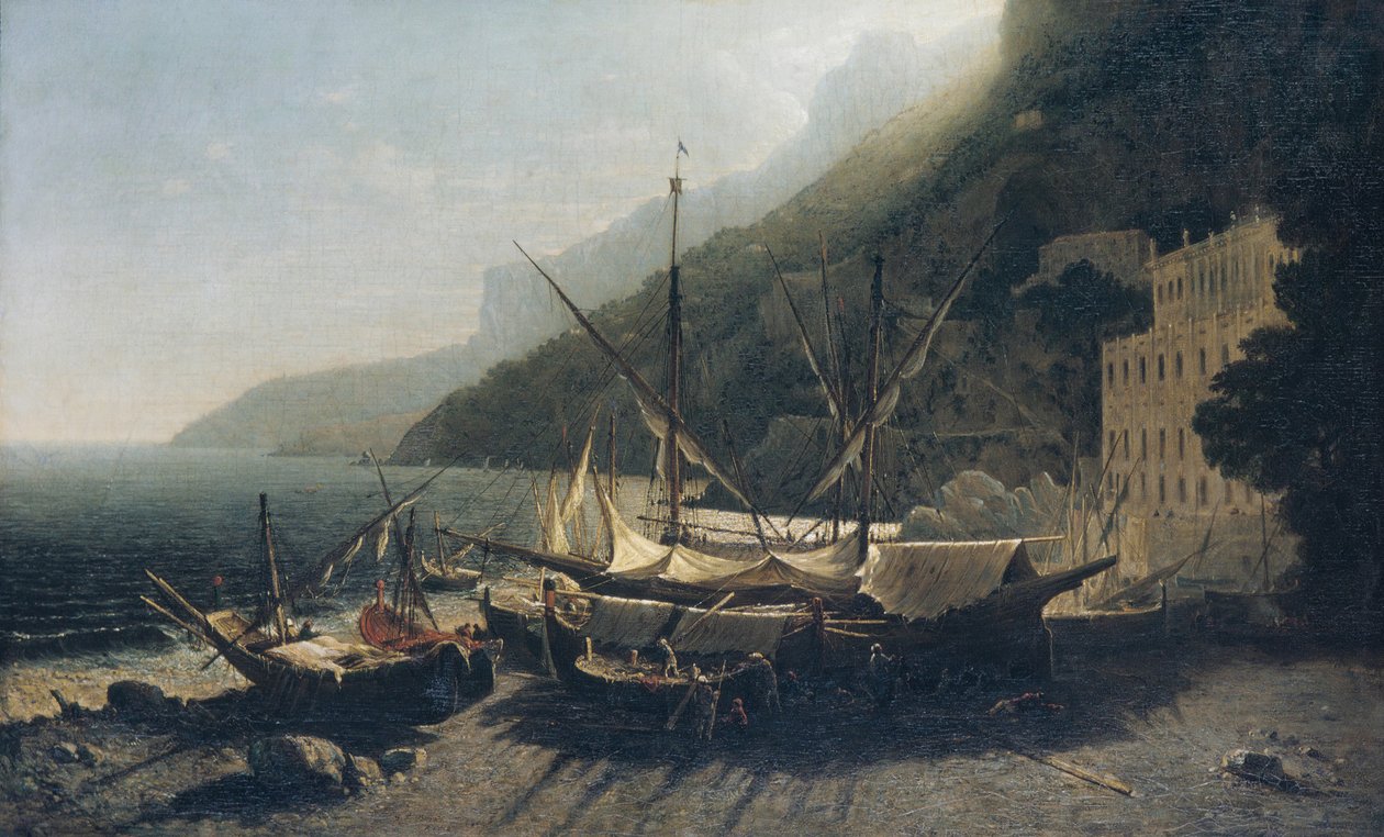Veduta di Amalfi, Baia di Salerno, 1857 da George Loring Brown