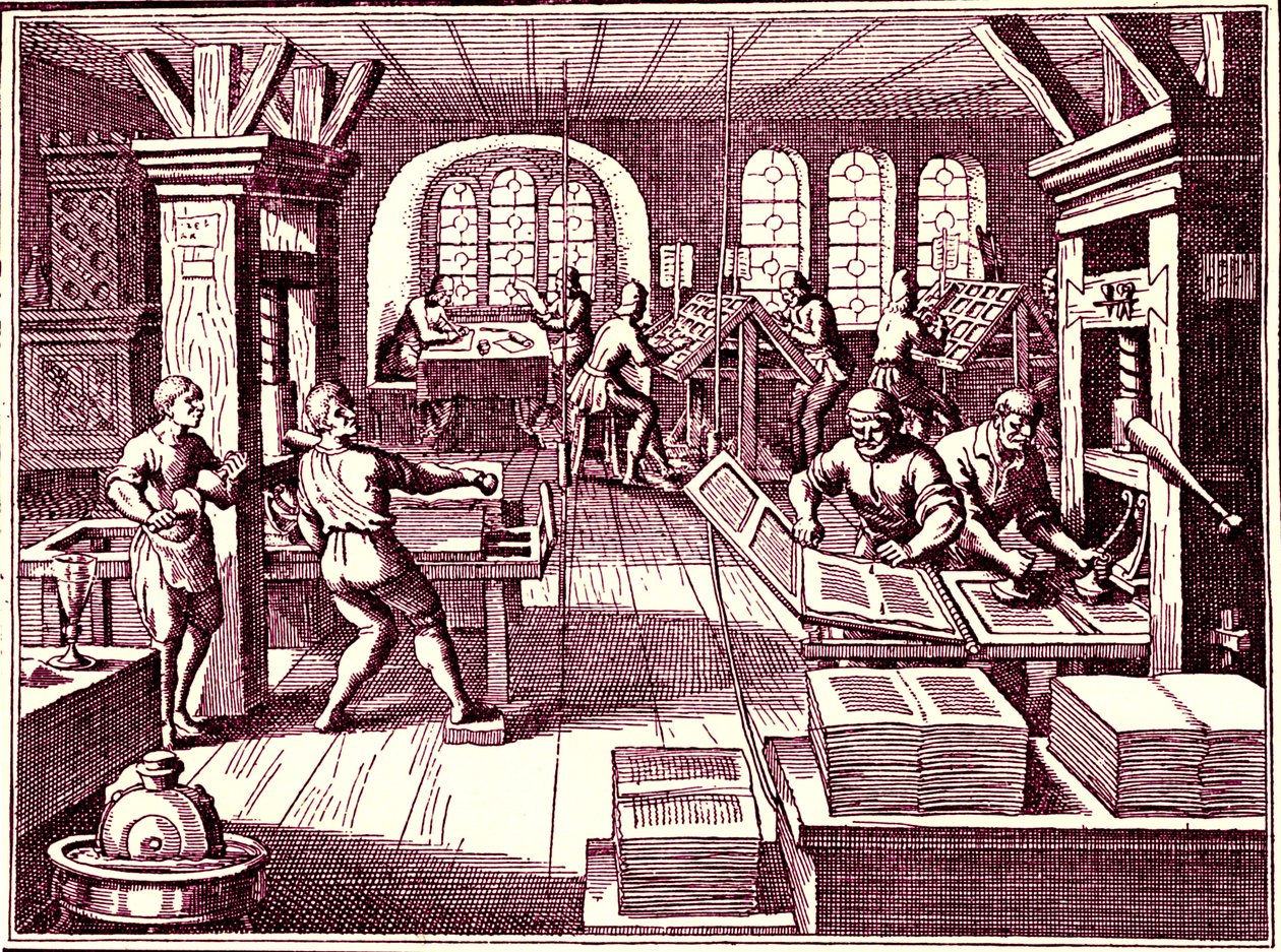 Dentro una tipografia, Germania 1619 da Bartolome Esteban and studio Murillo