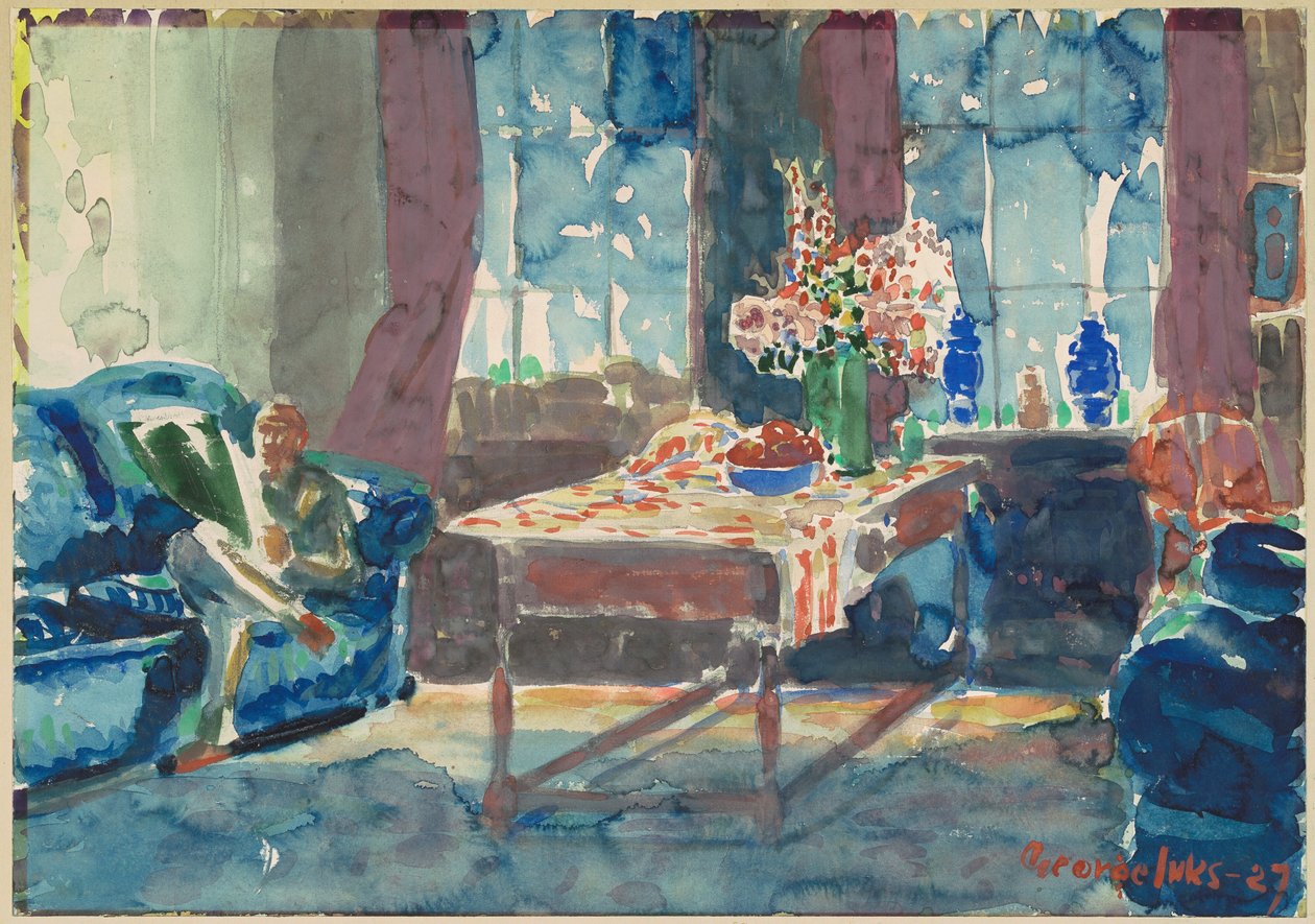 Autoritratto: Interno del mio appartamento di New York da George Luks