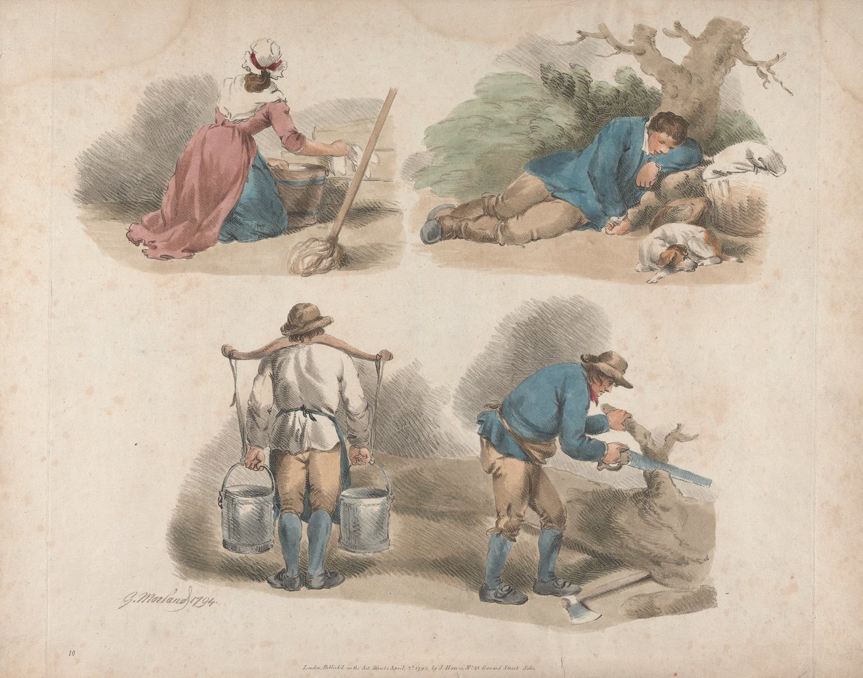 Set di Cinque: Studi di Lavoratori da George Morland