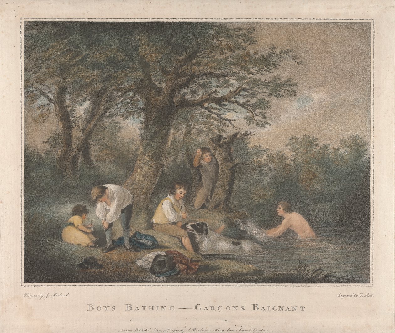 Serie di Quattro: Ragazzi che Fanno il Bagno da George Morland
