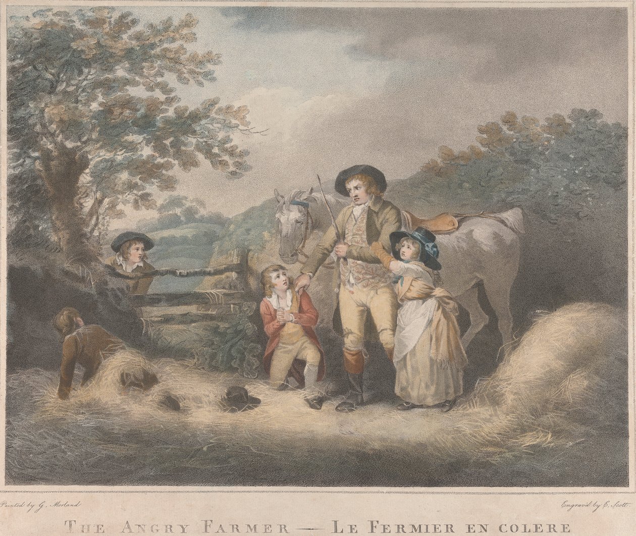 Set di quattro: Il contadino arrabbiato da George Morland