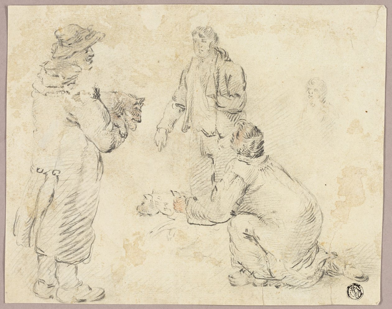 Tre uomini con cani da George Morland