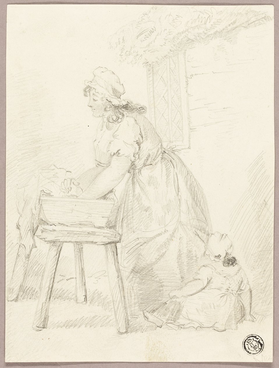 Donna che lava i panni da George Morland