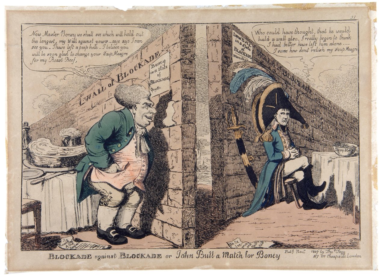 Blocco contro Blocco o John Bull contro Boney da George Moutard Woodward