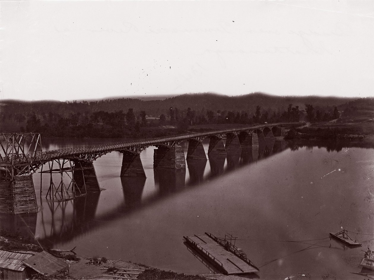 Ponte sul fiume Tennessee a Chattanooga da George N. Barnard