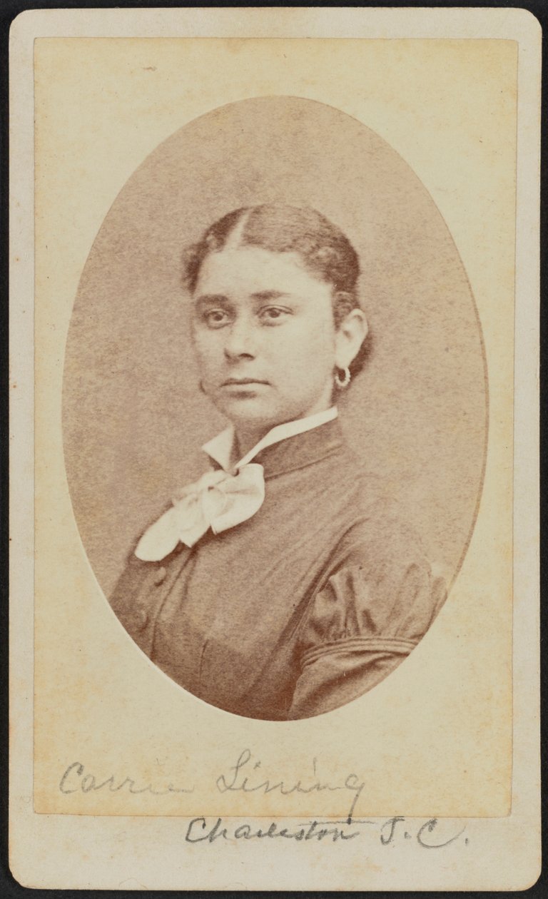 Ritratto carte-de-visite di Carrie Lining, ca. 1875 da George N. Barnard