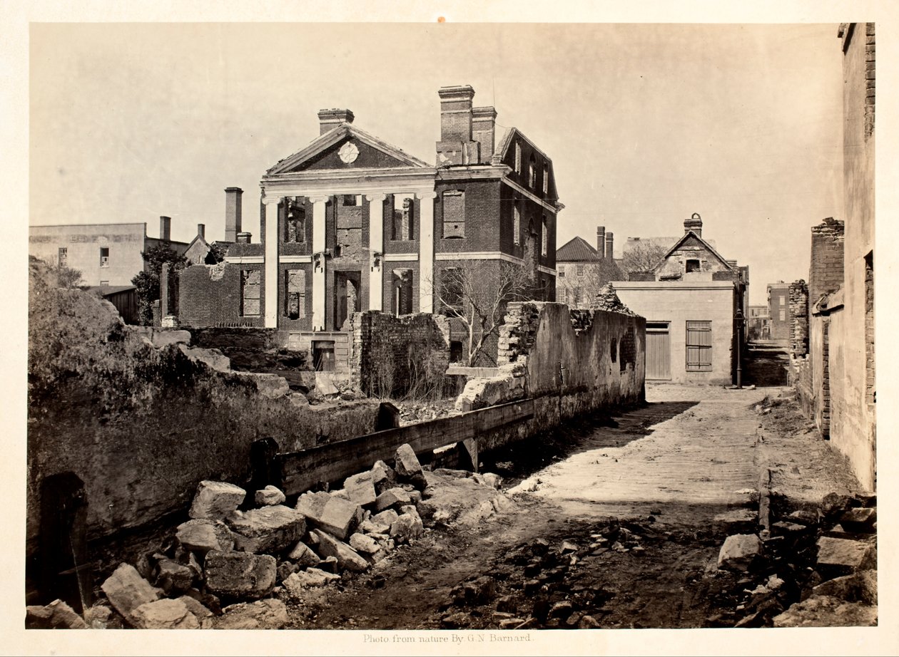 Rovine della Mansion Pinckney, Charleston S.C da George N. Barnard