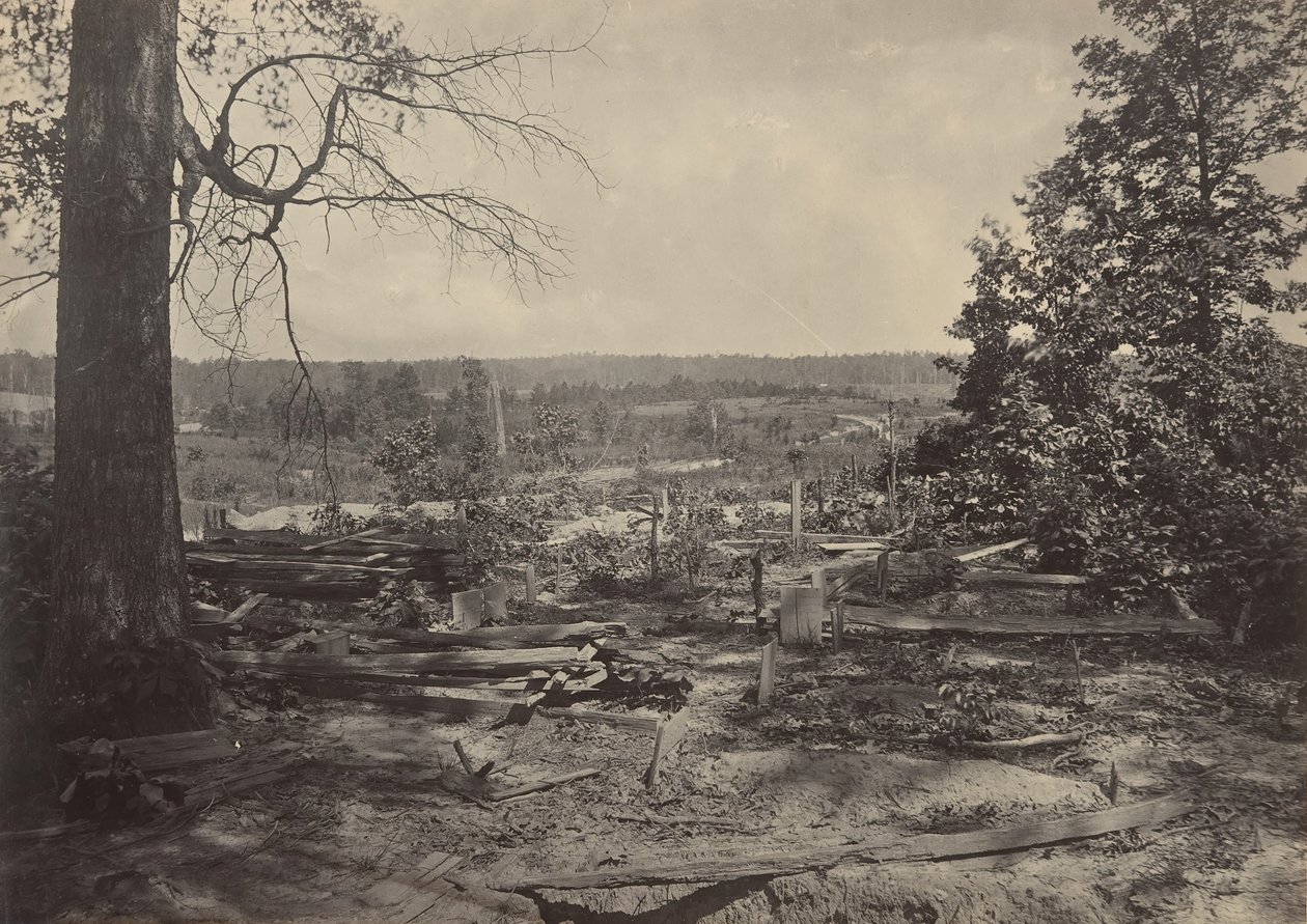 Il campo di battaglia di Peach Tree Creek, Georgia, 1860s da George N. Barnard