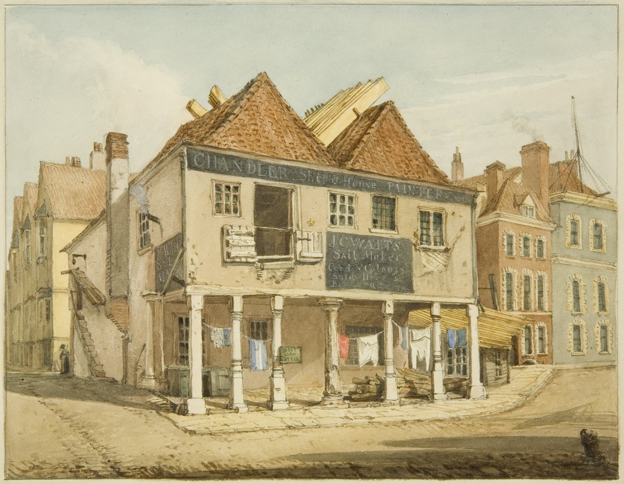 Il Vecchio Mercato del Grano sul Molo da George Orleans Delamotte