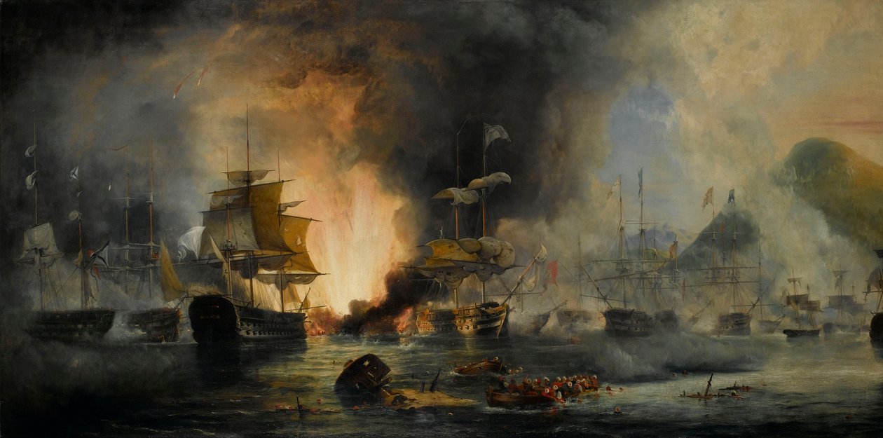La battaglia di Navarino, 20 ottobre 1827 da George Philip Reinagle