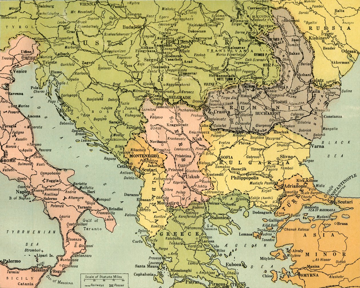 Mappa per illustrare i fronti di battaglia orientali da George Philip and Son Ltd