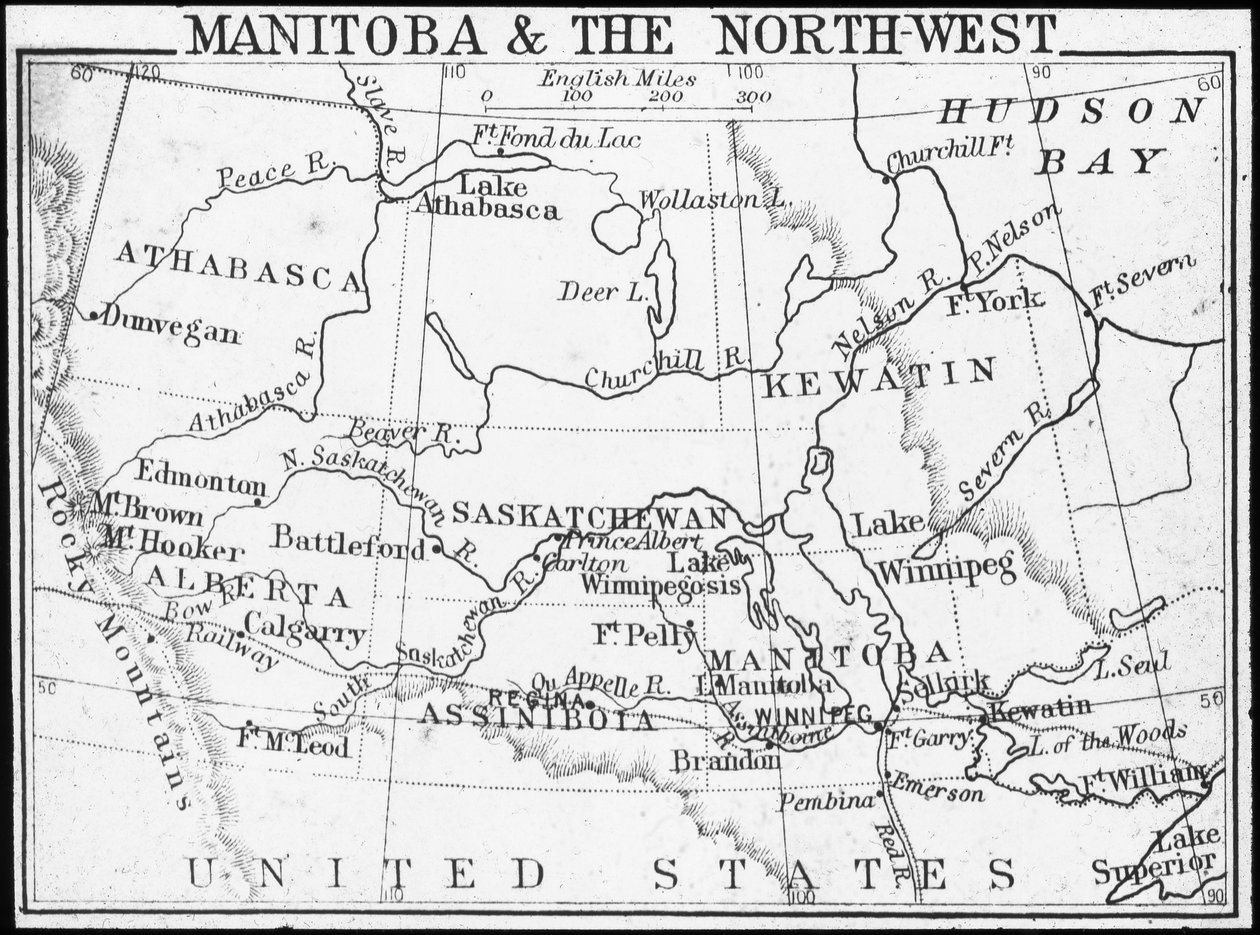 Mappa del Manitoba e del Nord-Ovest, Canada da George Philip and Son Ltd