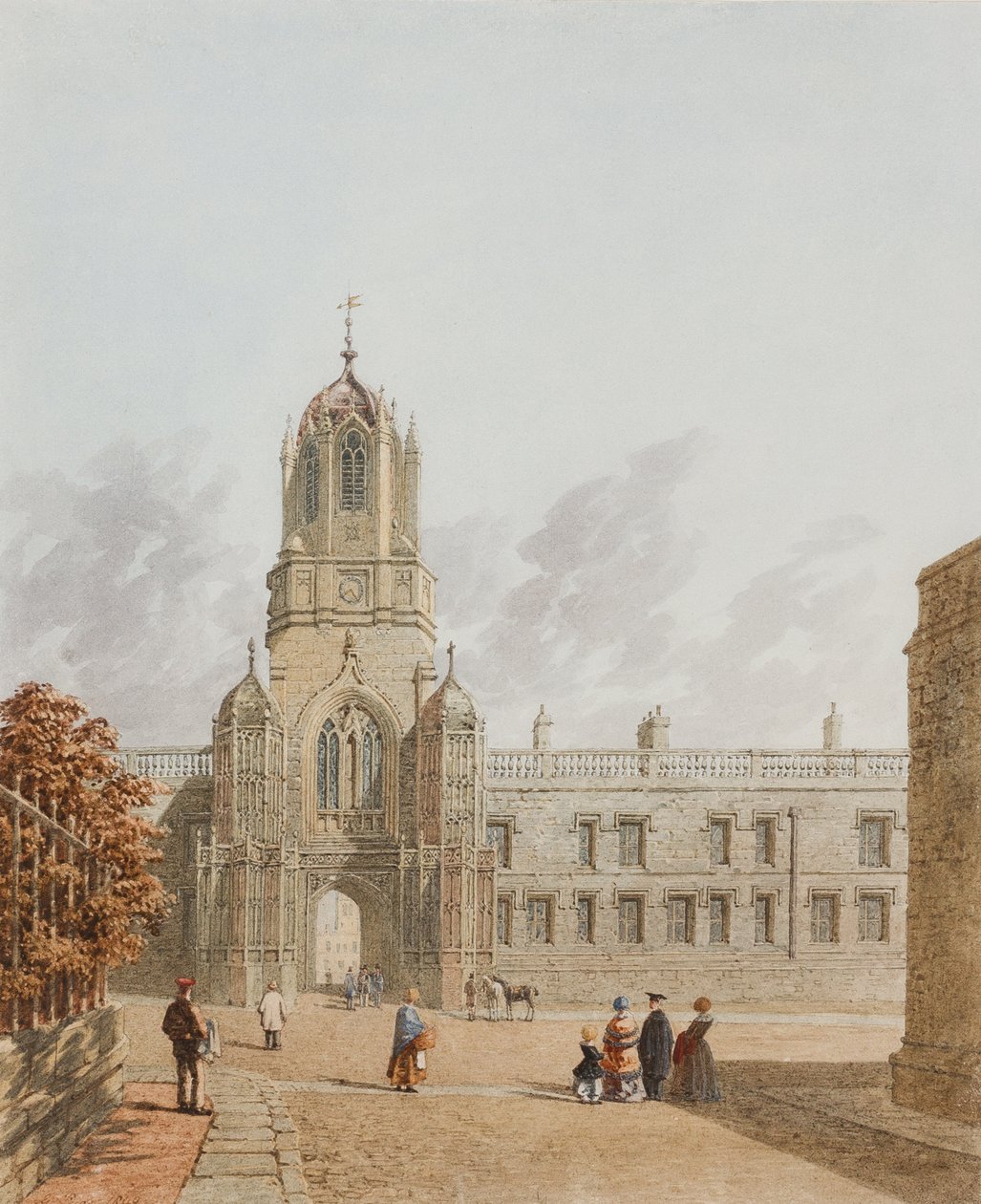 Tom Tower, Christ Church da Pembroke Square, Oxford, 1849 da George Pyne