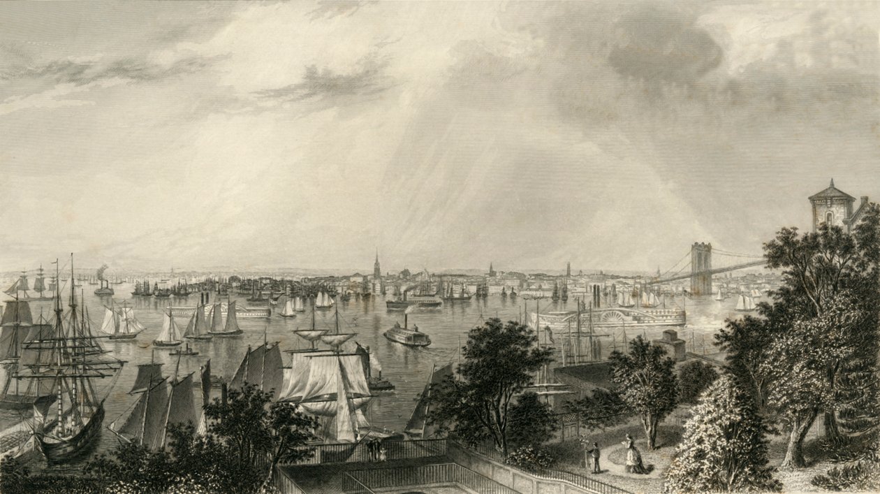 Città di New York, da Brooklyn Heights da George R. Hall