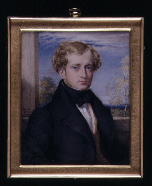 Miniatura di ritratto di un uomo sconosciuto, possibilmente un certo signor Ashby da George Richmond