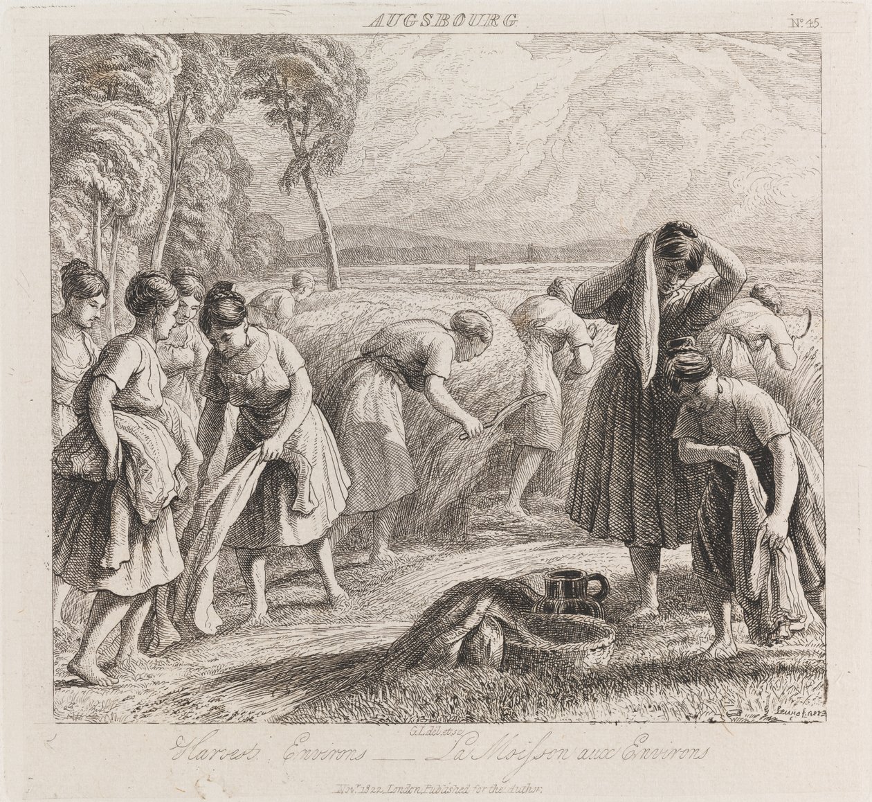 Raccolto, Augusta, c.1821 da George Robert Lewis
