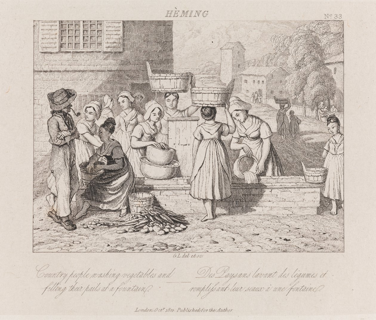 Lavando verdure, Heming, c.1821 da George Robert Lewis