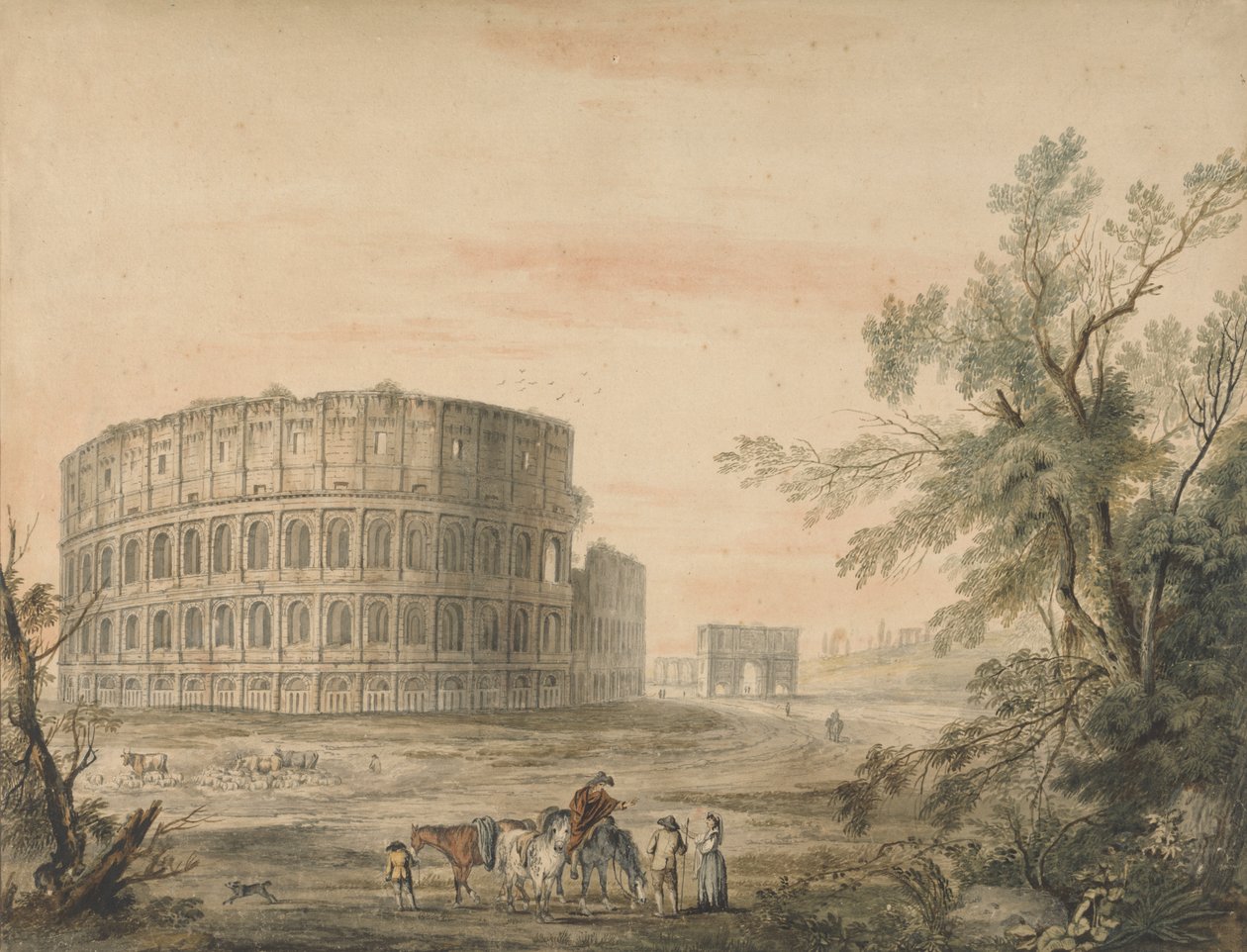 Colosseo, Roma, con arco a sinistra da George Robertson