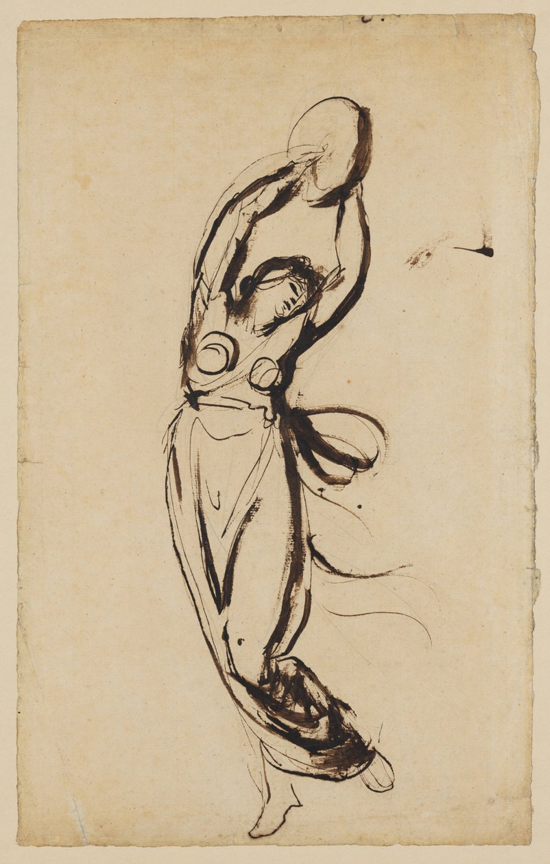 Una ninfa che balla con un tamburello da George Romney