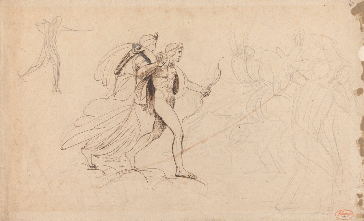 Apollo e Diana per "La distruzione dei figli di Niobe". da George Romney