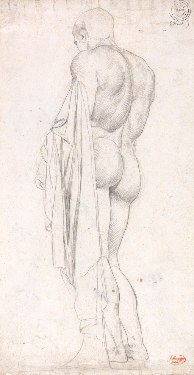 Vista posteriore di una figura maschile classica in piedi da George Romney