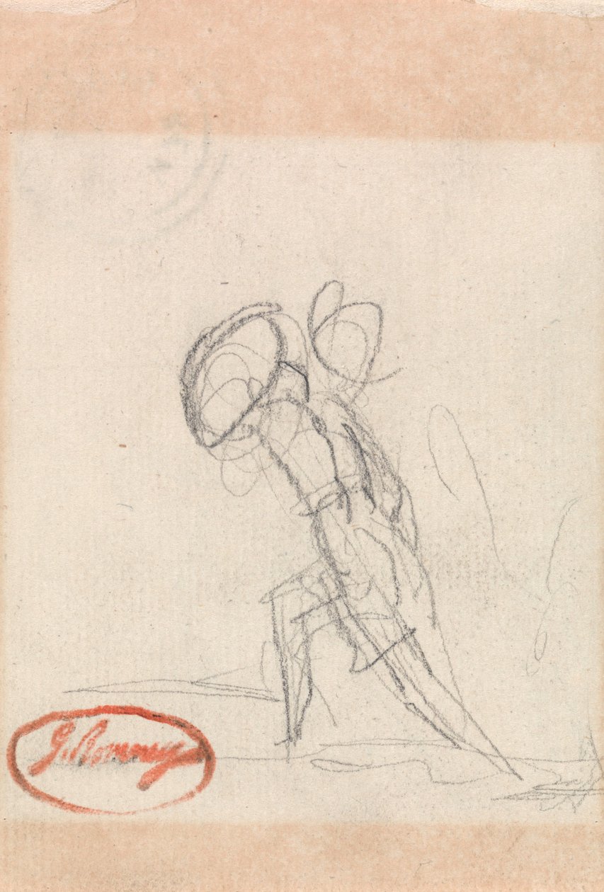 Figura in posizione di attacco con scudo da George Romney