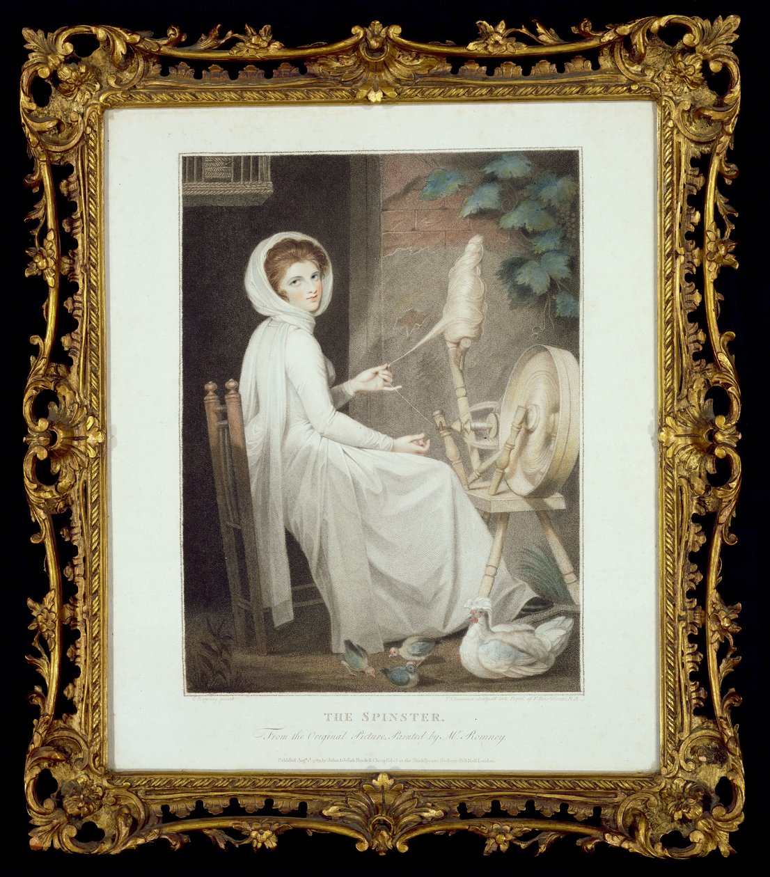 Die Spinnerin (incisione di Thomas Cheesman, dopo G. Romney, pubblicata da John e Josiah Boydell 1789) da George Romney