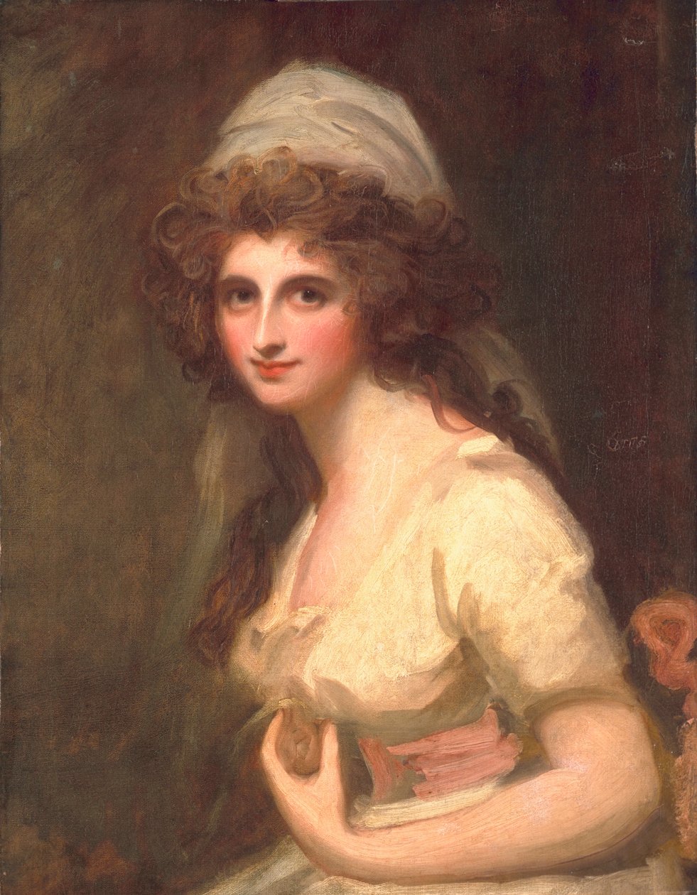 Emma Hart con un turbante bianco, c.1791 da George Romney