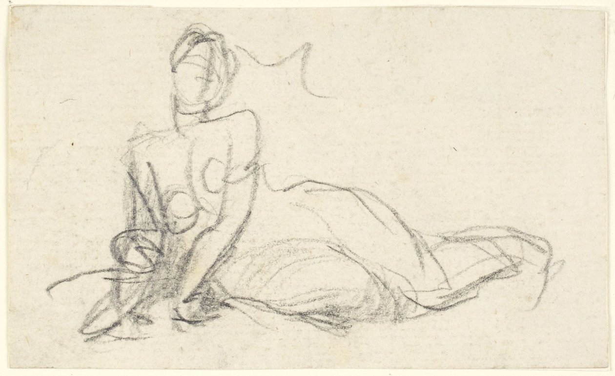 Figura femminile seduta per terra da George Romney
