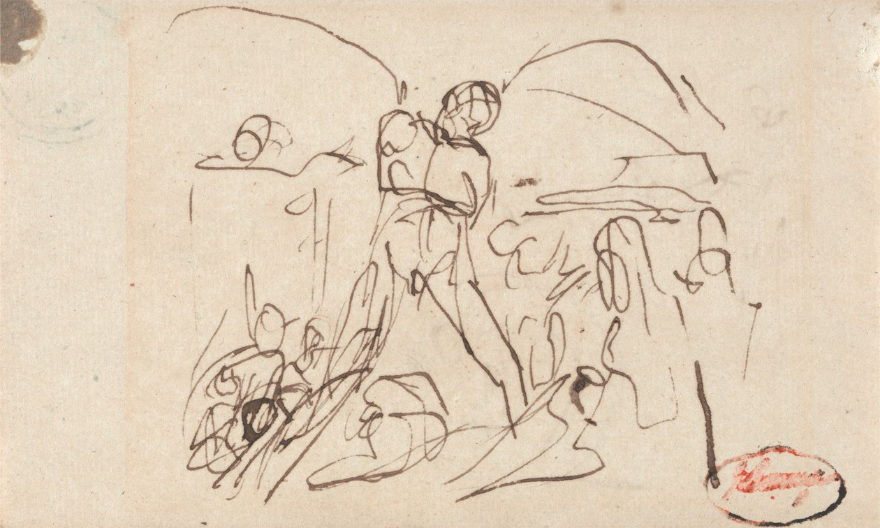Composizione figurativa; forse Sansone e Dalila da George Romney