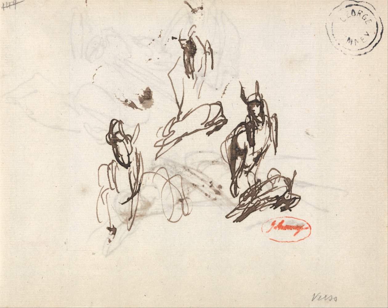 Capra al galoppo: tre schizzi da George Romney