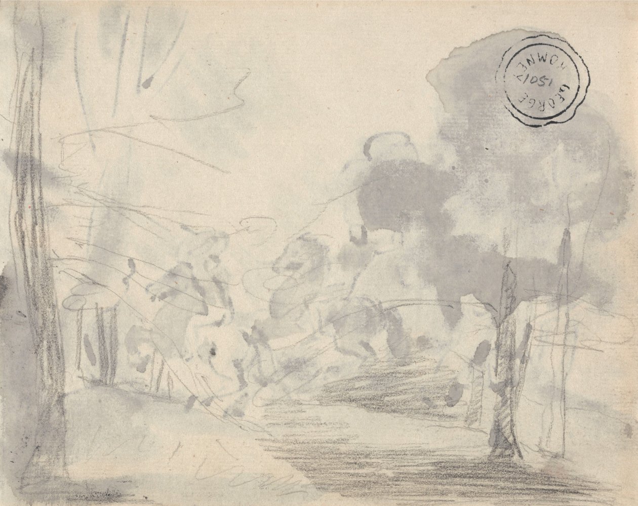 Radura con alberi da George Romney