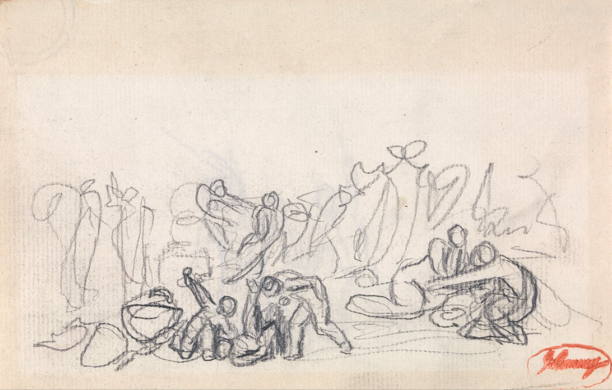 Gruppo di figure, forse donne e bambini che giocano da George Romney