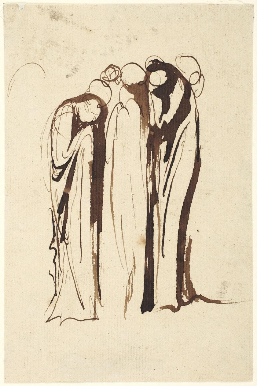 Gruppo di figure in piedi che piangono da George Romney